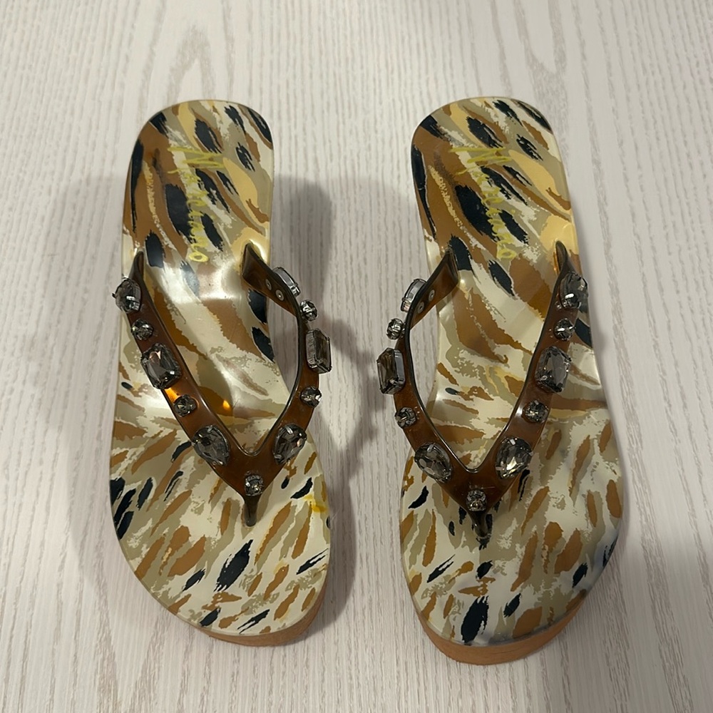 Marciano jeweled the wedged sandals
